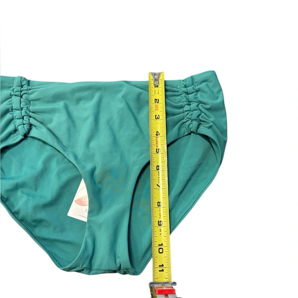 NWT CALIA Adjustable Tie Front Swim Bottoms in Jungle Green